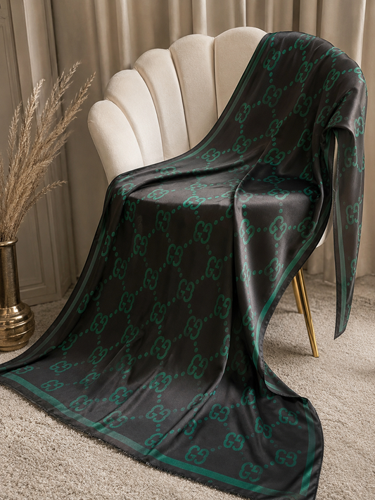 Luxury Black & Emerald Scarf