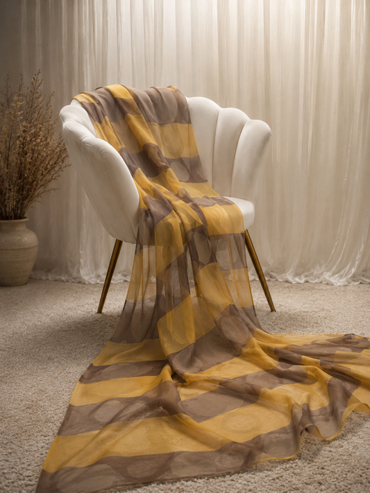 Elegant Mustard Chiffon Dupatta
