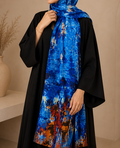 Ocean Splash Printed Stole