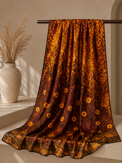 Golden Ember Printed Stole