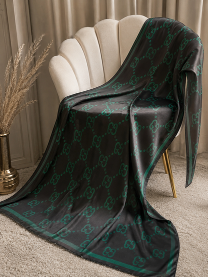 Luxury Black & Emerald  Scarf