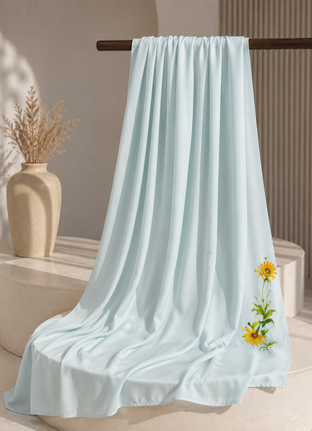 Premium Ice Blue Korean Nidha Stole